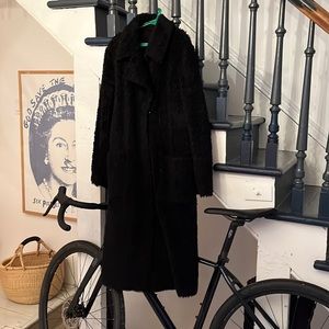 Tiger of Sweden long black Sherpa coat
